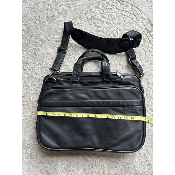 Briggs & Riley Leather Travel Briefcase – Expandable Laptop Bag - Picture 10 of 10